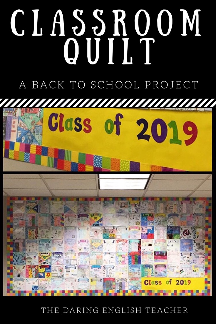 Build classroom culture the first week back to school by creating a classroom quilt. Each student receives a square. The outcome is beautiful!