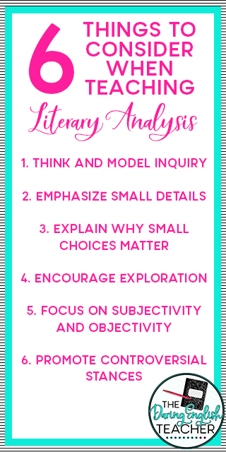 6 Things to Consider When Teaching Literary Analysis