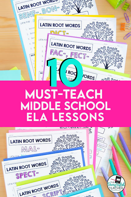 10 Must-Teach Middle School ELA Lessons
