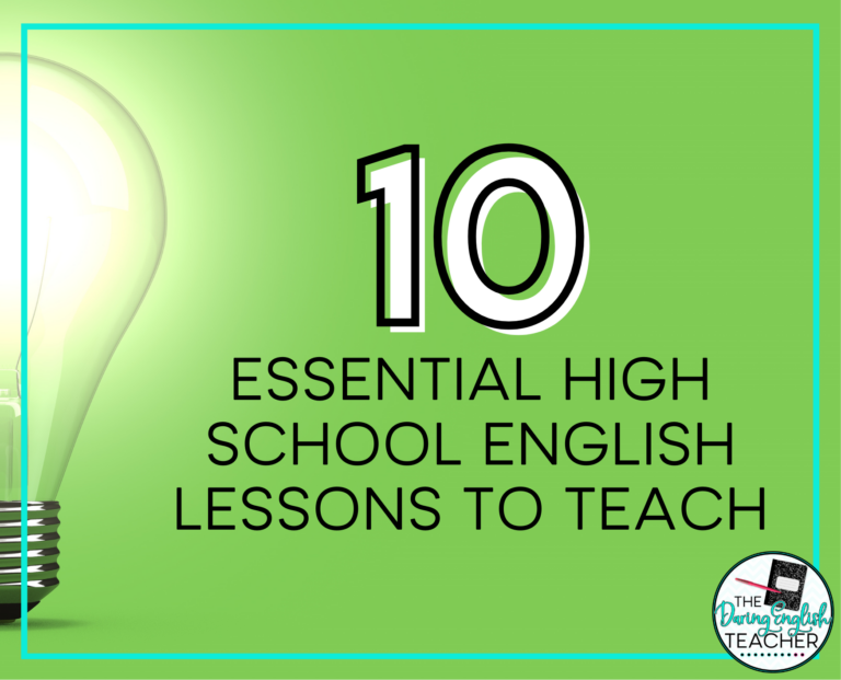 10 Essential High School English Lessons to Teach - The Daring English ...